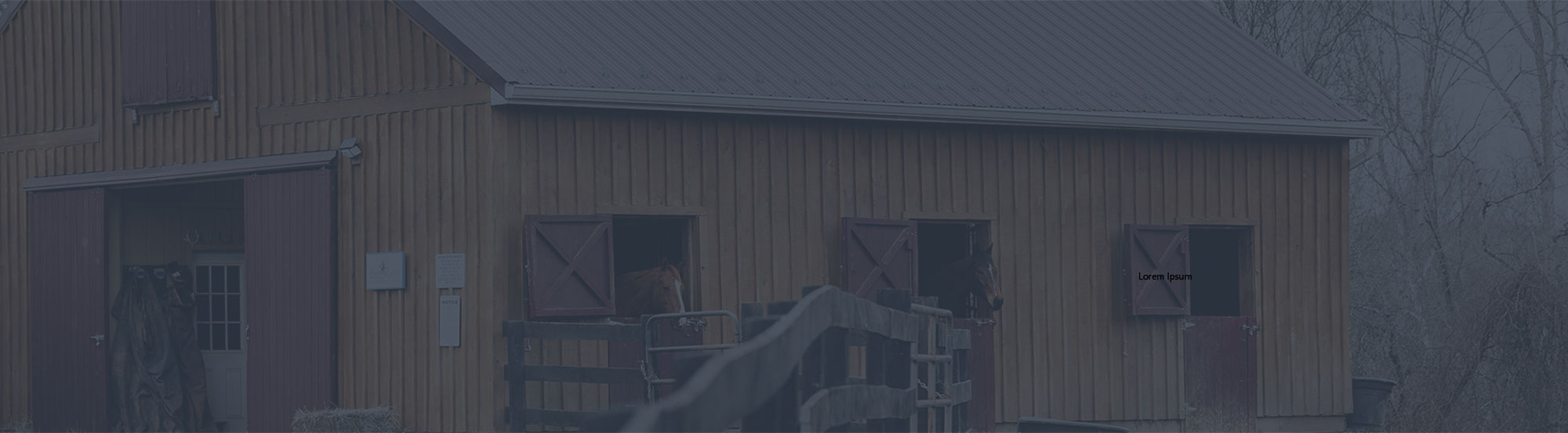 image of barn with blue overlay