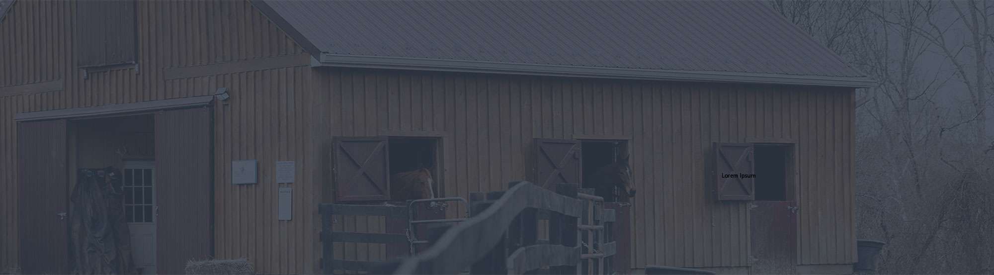 image of barn with blue overlay